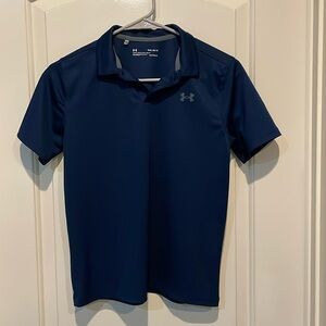Under Armour Boys Loos Fit Performance Heat Gear Polo, Size Youth Large, Blue